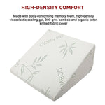 Cool Gel Memory Foam Bed Wedge Pillow Cushion Neck Back Support Sleep with Cover V63-827701