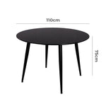 Marble Mania Round Table V264-DNT-405-BLK