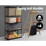 Giantz 4x1.5M Garage Shelving Warehouse Rack Pallet Racking Storage Shelve Black WR-E-7X15-BKX4