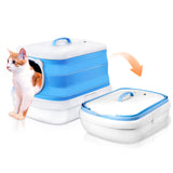 Large Foldable Cat Litter Box Plastic Toilet Easy Cleaning V488-PCFCB-BU