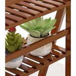 Plant Stand Outdoor Indoor Garden Wood Bamboo Shelf Folding 100CM Length V63-837771