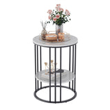 Interior Ave - Cleo Black Two Shelf Stone Side Table V355-IA-ST5-MB