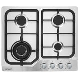 Devanti Gas Cooktop 60cm 4 Burner Silvir CT-GAS-4BTB-SS