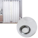 Pair of Solid Colour Sheer Eyelet Curtains 137 x 213 cm White V442-BZO-CURTAIN-PAIRSHEEREYELET-WHITE-RE
