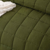 Vintage Design Homewares Olive French Linen Coverlet Set King V442-HIN-COVERLETS-FRENCHLINEN-OLIVE-KI