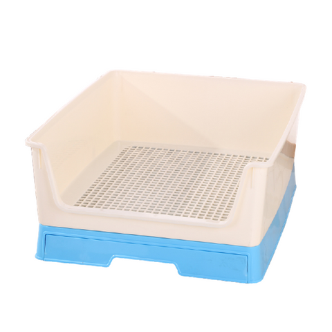 YES4PETS Medium Dog Potty Training Tray Pet Puppy Toilet Trays Loo Pad Mat With Wall Blue V278-BP300-PET-POTTY-BLUE