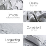 Giselle Bedding Quilt Cover Set Diamond Pinch Grey King QCS-DIAM-GY-K