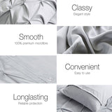 Giselle Bedding Quilt Cover Set Diamond Pinch Grey King QCS-DIAM-GY-K