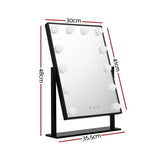 Embellir Makeup Mirror 30x48cm Hollywood Vanity with LED Light Rotation Tabletop MM-STAND-FRAMELS-BK