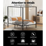 Artiss Bed Frame Double Size Metal Frame POCHY MBED-C-POCHY-D-BK-AB