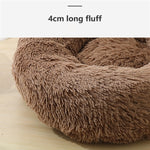 Pet Dog Bedding Warm Plush Round Comfortable Nest Sleeping kennel Coffee M 70cm V360-PTDB0000-LC-M