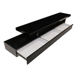 TV Cabinet with 3 Storage Drawers Extendable With Glossy MDF Entertainment Unit in Black Color V43-TVC-MRLNBL