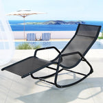 Gardeon Sun Lounge Rocking Chair Outdoor Lounger Patio Furniture Pool Garden ODF-LOUNGE-ROCK-BK