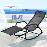 Gardeon Sun Lounge Rocking Chair Outdoor Lounger Patio Furniture Pool Garden ODF-LOUNGE-ROCK-BK