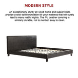 King PU Leather Bed Frame Black V63-761275