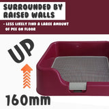 Dog Pet Potty Tray Training Toilet Raised Walls T1 WINE V274-PET-POTT1-WN