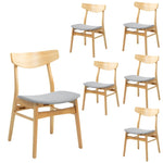 Cusco 6pc Set Dining Chair Fabric Seat Scandinavian Style Solid Rubberwood V315-VOD-CUSC-04-6PC-KIT