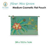 PIP Studio Fleur Mix Green Medium Cosmetic Flat Pouch V442-HIN-MISC-FLATPOUCHFLEURM-MIXGREEN-SH