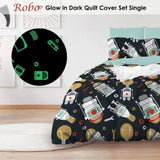 Robo Glow in Dark Quilt Cover Set Single V442-INT-QUILTCS-ROBOGLOW-MULTI-SB