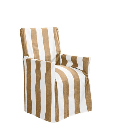 IDC Homewares Cotton Director Chair Cover Taupe Stripes V442-IDC-COUCHC-DIRECTORSTRIPES-TAUPE-SH