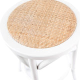 Aster 3pc Round Bar Stools Dining Stool Chair Solid Birch Wood Rattan Seat White V315-VOD-CAFE-22-3PC-KIT