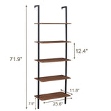 YES4HOMES Industrial Ladder Shelf Wood Wall-Mounted Bookcase Storage Rack Shelves Display V278-M80908Z-STORAGE-RACK