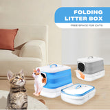 Large Foldable Cat Litter Box Plastic Toilet Easy Cleaning V488-PCFCB-GR