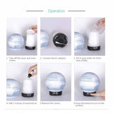 Essential Oil Aroma Diffuser - 100ml Ball Aromatherapy Ultrasonic Humidifier V238-SUPDZ-39565689028688