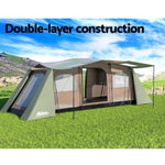 Weisshorn Instant Up Camping Tent 10 Person Outdoor Family Hiking Tents 3 Rooms TENT-D-FAST-10P-BRGN