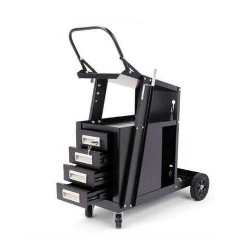 New 4-Drawer Welding Trolley Cart Welder Cabinet MIG TIG ARC Plasma Cutter Bench V465-SDY-97343