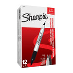 SHARPIE Twin Tip Permanent Marker Black Box of 12 V177-D-SH32001