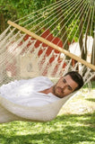 Mayan Legacy Queen Size Outdoor Cotton Mexican Resort Hammock With Fringe in Cream Colour V97-RCREAM