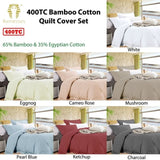 Ramesses Bamboo Cotton Quilt Cover Set White Queen V442-KIT-QUILTCS-BAMBOOCOTTON-WHITE-QS