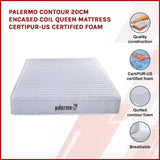 Palermo Contour 20cm Encased Coil Queen Mattress CertiPUR-US Certified Foam V63-818753