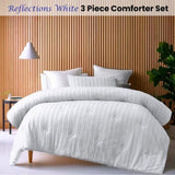 Vintage Design Homewares Reflections White 3 Piece Comforter Set Queen V442-HIN-COMFORTER-REFLECTIONS-WHITE-QS