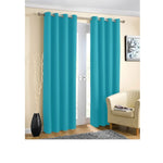 Pair of Blockout Plain Eyelet Curtains Blue V442-ABR-CURTAIN-PLAINEYELET-BLUE-RE