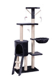 YES4PETS 138cm Cat Scratching Post Tree Post House Tower with Ladder-Grey V278-CT138-GREY