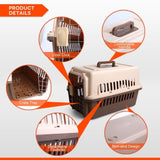 YES4PETS Small Dog Cat Rabbit Crate Pet Carrier Airline Cage With Bowl and Tray-Brown V278-AA1-BROWN