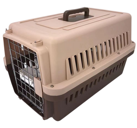 YES4PETS New Medium Dog Cat Rabbit Crate Pet Carrier Cage With Bowl & Tray Brown V278-FC-610-W-BOWL-TRAY-BROWN