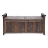 Gardeon Outdoor Storage Bench Box Wooden Garden Toy Tool Shed Patio Furniture Charcoal ODF-OSB-WDL-CC