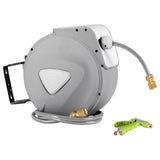 Water Hose Reel 30M Retractable Garden Auto Rewind Brass Spray Gun HR-WA-AUTO-30M-MTL