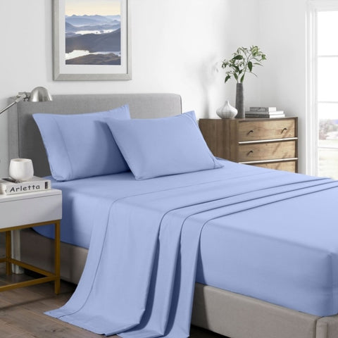 Royal Comfort Bamboo Cooling 2000TC Sheet Set - Single-Light Blue ABM-205656