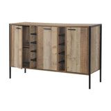 Wine Cabinet with 2 Strorage and open Selves Bar Cabinet Cupboard in Oak Colour V43-WNC-MAS-OK