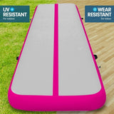 4m x 2m Air Track Gymnastics Mat Tumbling Exercise - Grey Pink IFM-0402-GYPK