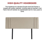 Linen Fabric Double Bed Deluxe Headboard Bedhead - Beige V63-821543