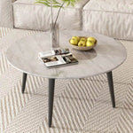 Minimalist Marble Effect Round Coffee Table V264-TAB-718C-WHE