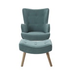 Artiss Armchair Set with Ottoman Blue Lansar UPHO-B-ARM05STO-BL