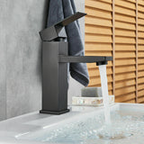 2021 Square Cube style basin mount tap low faucet Matte Black tap mixer spout V549-EB373443584532