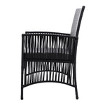 Gardeon 2PC Outdoor Dining Chairs Patio Furniture Wicker Lounge Chair Garden ODF-CHAIR-HARP-BK-2X