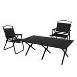 Levede Folding Camping Table Chair Set Black OD1047-BK